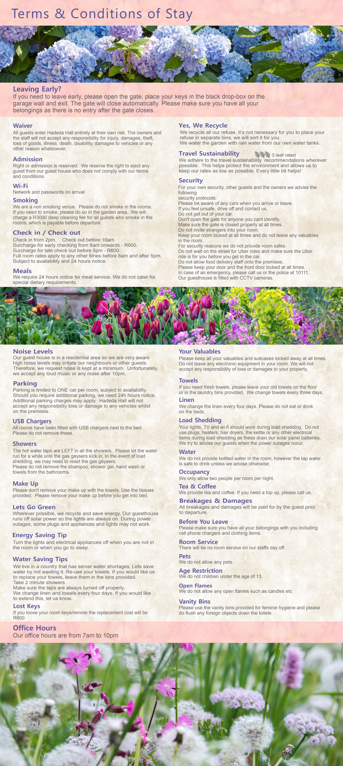 HADEDA HALL - HADEDA HALL GUEST HOUSE - GUEST HOUSE - ACCOMMODATION - B&B - SECURE ACCOMMODATION - OFF STREET PARKING - LUXURY ACCOMMODATION - FRIENDLY ACCOMMODATION - MODERN - STYLISH ACCOMMODATION - VALUE FOR MONEY - VALUE FOR MONEY ACCOMMODATION - SOLAR POWER - LONG TERM ACCOMMODATION _ CONVENIENT LOCATION - UJ - WITS - HOSPITALS - MILPARK HOSPITAL -PRIVATE - INTIMATE -terms and conditions